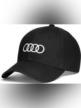 🚗🖤 NWT Authentic Audi 'Signature' Snapback Cap - Black - #Audi5417 - One Size